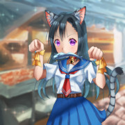 【オリジナル絵】お魚大好き！猫耳娘ちゃん♪