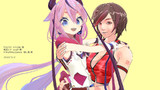 ヒメを抱っこするMEIKO