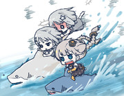 サメ対決あかりＶＳナコ＆レコ