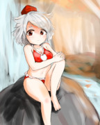 東方3時間ドローイング　お題『犬走椛 - 水着』