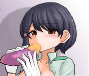 焼き芋を咥える隊長さん