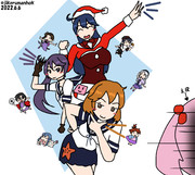 艦これ九周年イラストを姉妹艦+αに浸食された漣