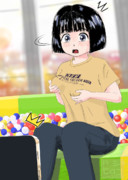 何の気なしにひとり遊びにふける小熊さん