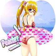 浮き輪金髪メガネっ子