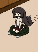 お掃除ロボットに乗る