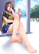 こんなところで何を考えてるんだたわけが！☆足見せて