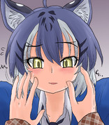 頬を触られるルターさん