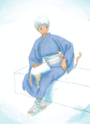 【素材】シャム柄猫と浴衣と博多帯【フリー素材処くらげや】