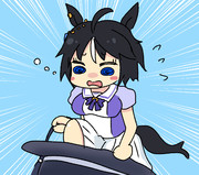 稀な寝坊でテンパる遅刻確定のフジキセキ