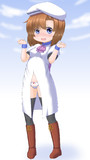 服の切れ目を中央にしたレナ