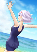 ゆかり(雫)さんにスク水を着てもらった