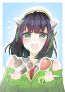 笑顔で宣伝するセイカさん