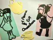 【切り絵】頭ティーカップな姉妹はとてもかわいい