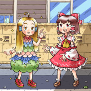 疫病退散のためにアマビエさんに来てもらった博麗霊夢さん