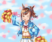 【ウマ娘絵】トレーナーさん..アタシのヘソ..見てください♪