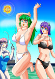 海辺にて