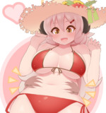 水着イズミちゃんのお腹