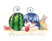 潮ちゃんとスイカ！