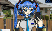 Miku-Chan Phone Handles Outdoors