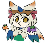 柿をわけてくれるビシュてんこちゃん
