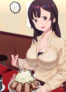 ラーメン二郎で喜ぶ彼女