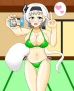 水着姿を自撮りする妖夢ちゃん