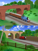 きかんしゃトーマス 道路橋の下の線路ステージセット