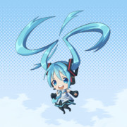 【ボカロ絵】髪コプターで空を飛ぶミクたん♪