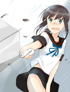 雨風に襲われるブッキー