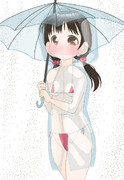 まゆみ15歳雨の日の散歩
