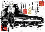 墨絵　大鷹【澄乃零伍漆】
