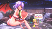 スカーレット姉妹と温泉デート　温泉と極上の西瓜【MMDセクシー静画祭2022】