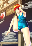 海の家にさらされるスク水男の娘