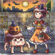 ハッピーハロウィン！コスプレをする博麗霊夢さんとゆっくりさん