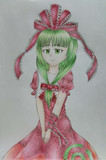 色鉛筆で描いた鍵山雛