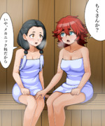 サウナにて