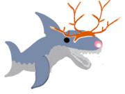 サメがトナカイの仮装にチャレンジしたようです