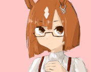 トレーナーのメガネを借りるイクノ