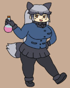 普通に描いたギンギツネ