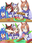 サンドウィッチ作りに挑戦するイクノ