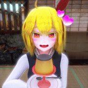 プリンを食べルーミアGIF