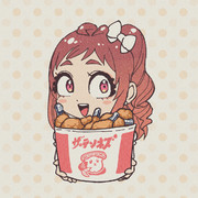 にくるちゃんとフライドチキンバケツ