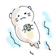 東條賢士の背中で泳ぐらっこ