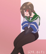 磯波ちゃんのタイツ添えスカート抜き