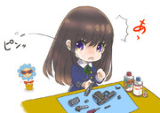 仕事道具の分解清掃をするたきなさん