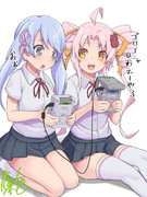 ゲームしてるつくよみさんとついなさん