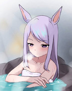 マックイーンと温泉（ラクガキ）