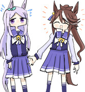 手を繋ぎたいテイオーと恥ずかしいマックイーン