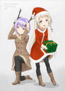 …トナカイゆかりと・・あかりサンタだよ！