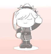 人差し指で天を衝く宮本武蔵